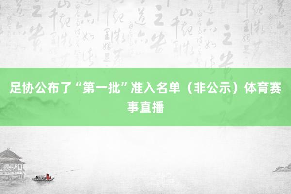 足协公布了“第一批”准入名单（非公示）体育赛事直播