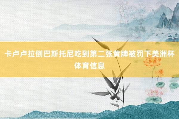 卡卢卢拉倒巴斯托尼吃到第二张黄牌被罚下美洲杯体育信息